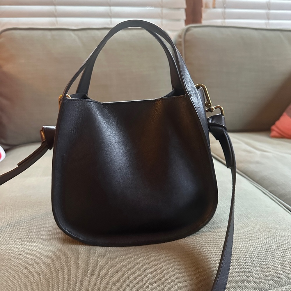 Black leather Madewell Sydney crossbody shoulder bag